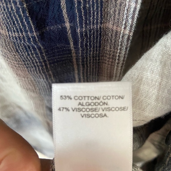 Lucky Brand Blue and Brown Button Down Shirt, lightweight cotton blend , size M - Picture 5 of 5